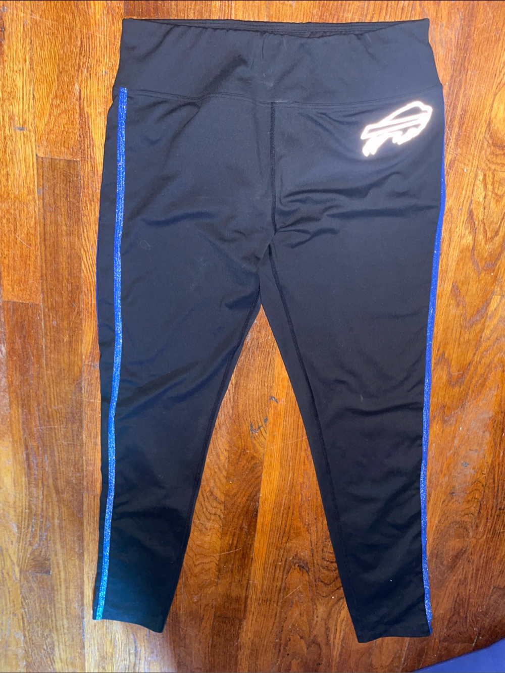 NFL buffalo billsBlack Leggings with Blue Side Stripes and Logo
